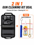 2 in 1 Leather Gun Kit Case with Free Cleaning Kit
