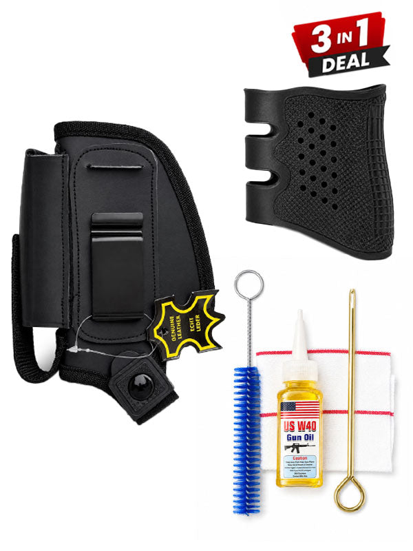 3-in-1 Leather Holster Cleaning Kit with Silicone Rubber Grip