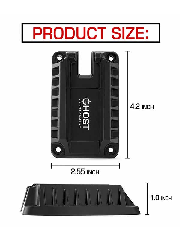 Magnetic Quick Draw Gun Mount for Compact, Mid Size and Full Size Pistols