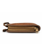 Genuine Cow Leather Pistol Case with Magazine Pockets
