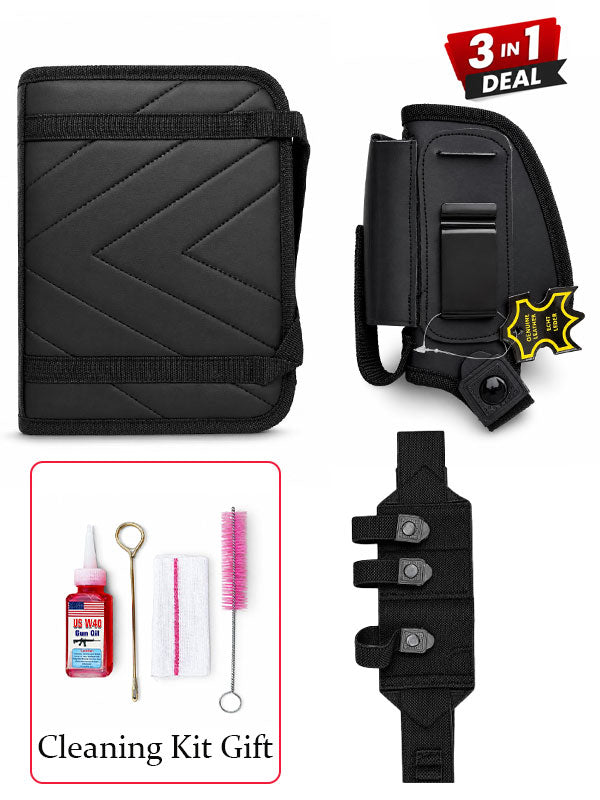 3 in 1 Luxury Leather Holster Deal with Cleaning Kit Gift