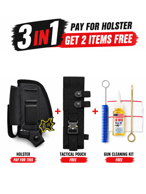 3 in 1 Tactical Leather Holster Combo with Free Gifts